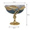 Verdant Glass Bowl In Wavy Grey & Gold | 21x20x20 Cm