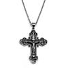 12 Apostles Jesus Crucifix Cross Christian Pendant Necklace for Women Men Stainless Steel Vintage 316L Amulet Chain Jewelry