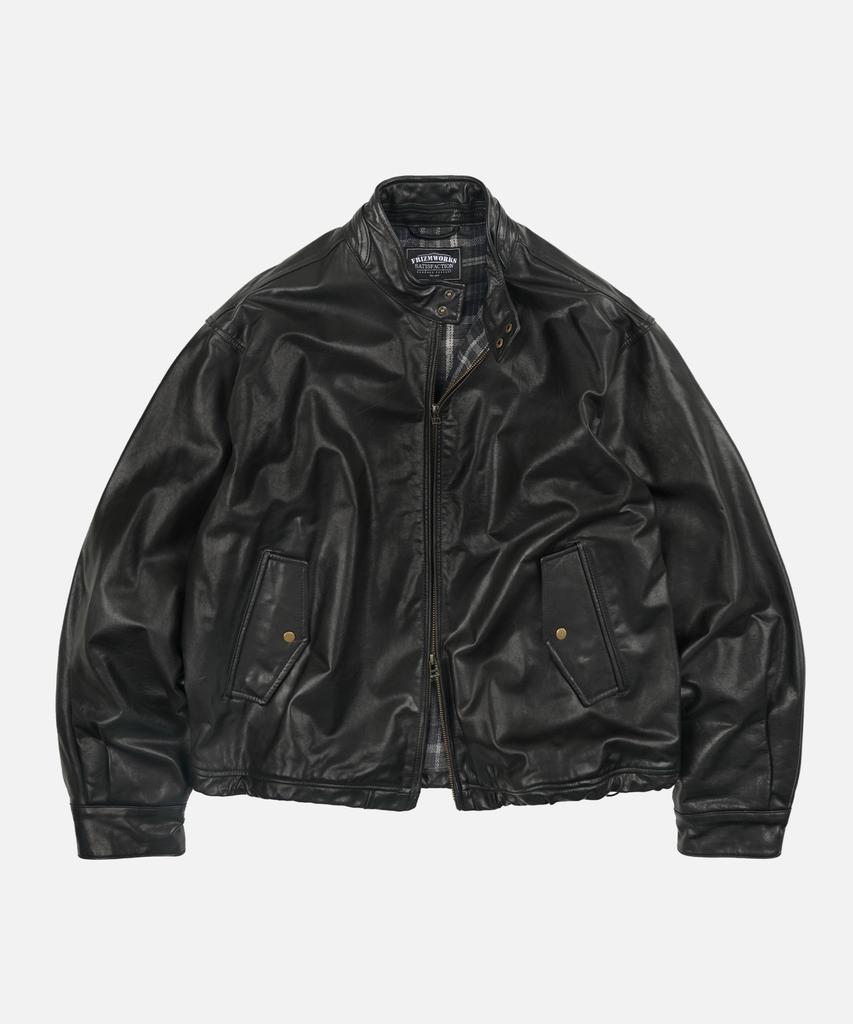 FRIZMWORKS Waxed Cowhide Buddy Harrington Jacket _ Black
