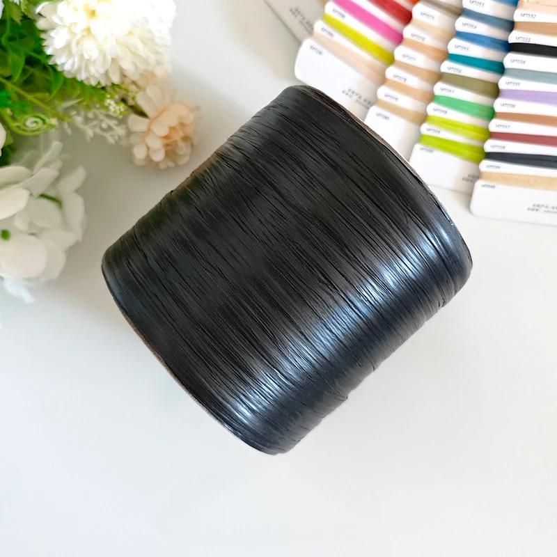 600M Raffia Strohgarn Häkelgarn für DIY Stricken Sommerstrohhut Handtaschen Kissen Handgeflochtenes Strohgarn