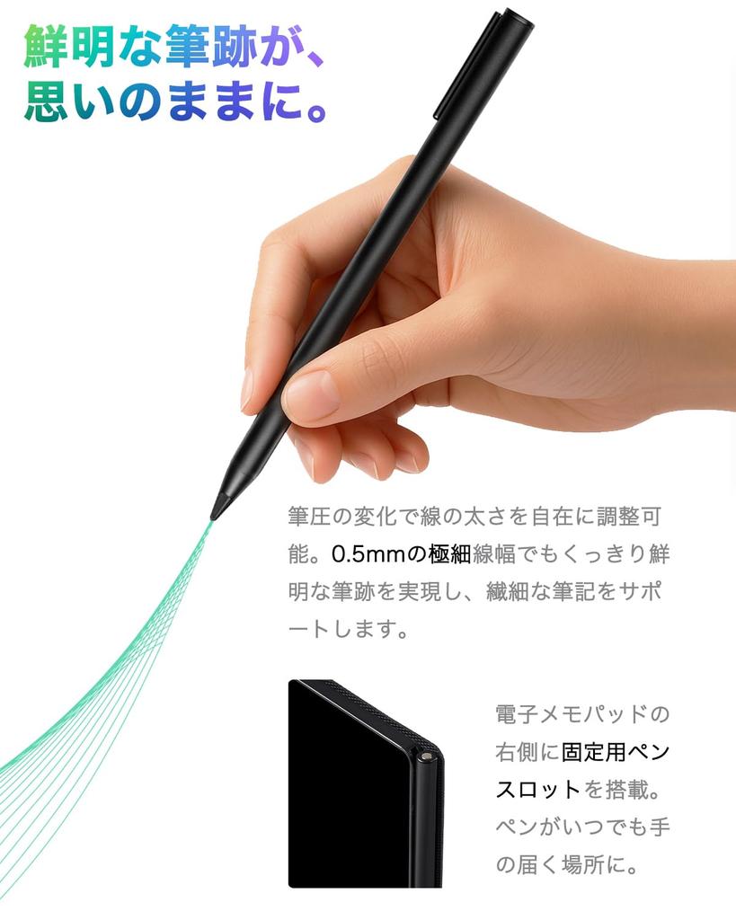 [Featured in Magazines] Elegirme Electronic Memo Pad, Digital Notebook, 6.5-inch, Double-Sided, with PU Leather Cover, 0.5mm Ultra-Fine Line Width, Lo