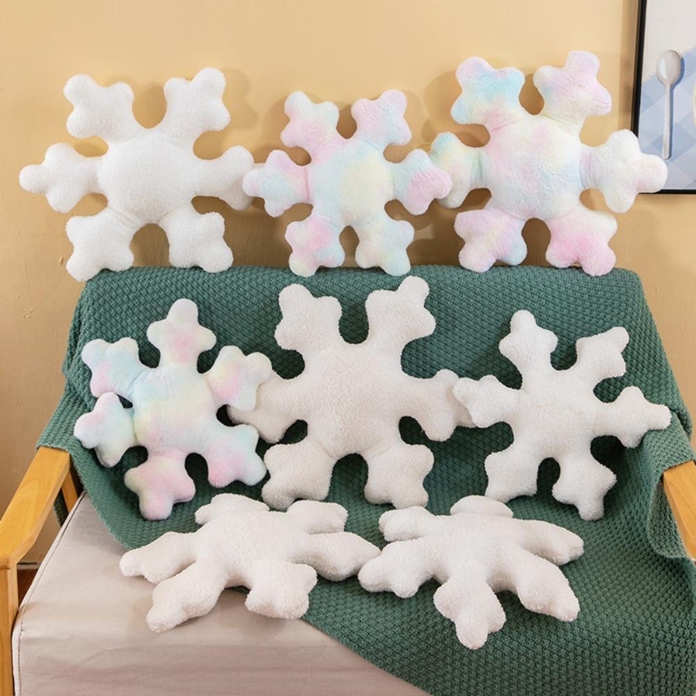 Soft Couch Stuffed Plush Cushion PP Cotton Snowflake Pillows  Christmas Decoration
