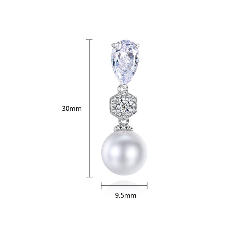 CMM Elegant White Gold Color AAA Cubic Zirconia Beads Drop Earrings