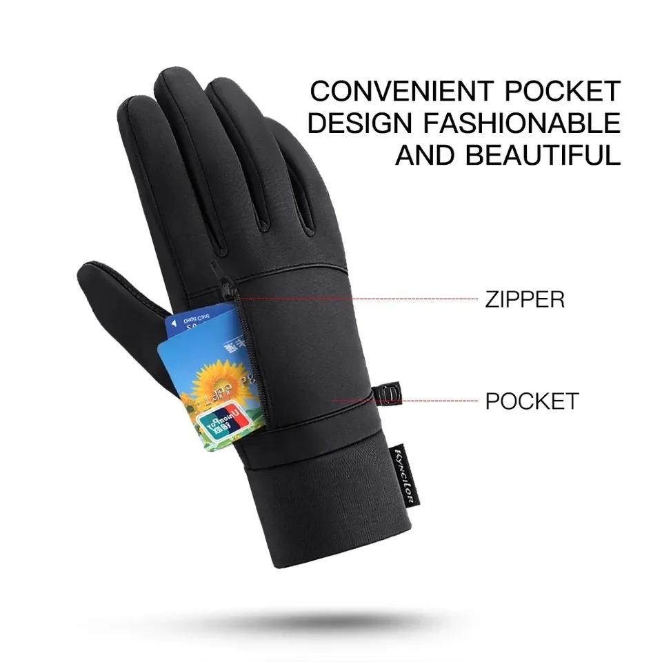 Winter Outdoor Cycling Gloves for Men and Women Touchscreen Windproof Warm Sport Splashproof Silicone Non-slip Motorcycle Gloves