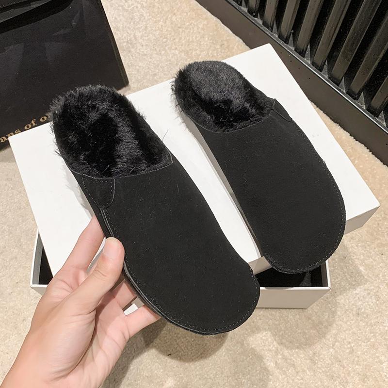 Fashion Winter Retro Retro Fur Integrated Warm Women's Shoes Slippers Leather Sheepskin Women's Slippers Cold Proof High Quality