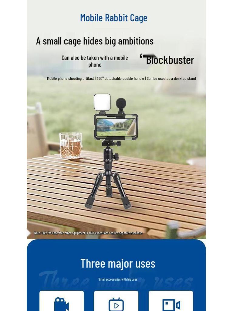 Klec na králíka Bluetooth Mobilní stabilizátor: Univerzální kovové prodloužení pro fotografování a živé vysílání