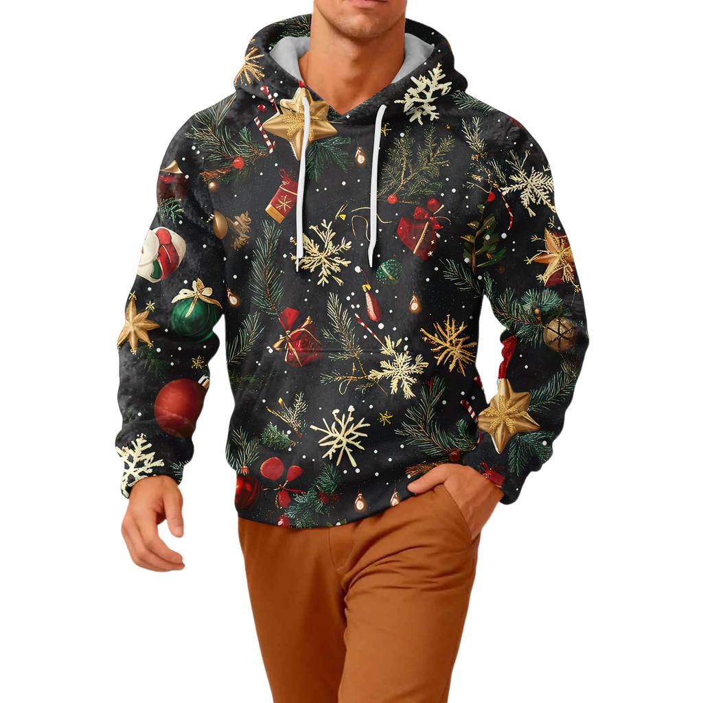 Herr Långärmad Ledig Flanell Huvtröja