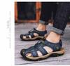 Plus Size Men's Non-Slip Leather Sandals for Summer Beach & Outdoor Use