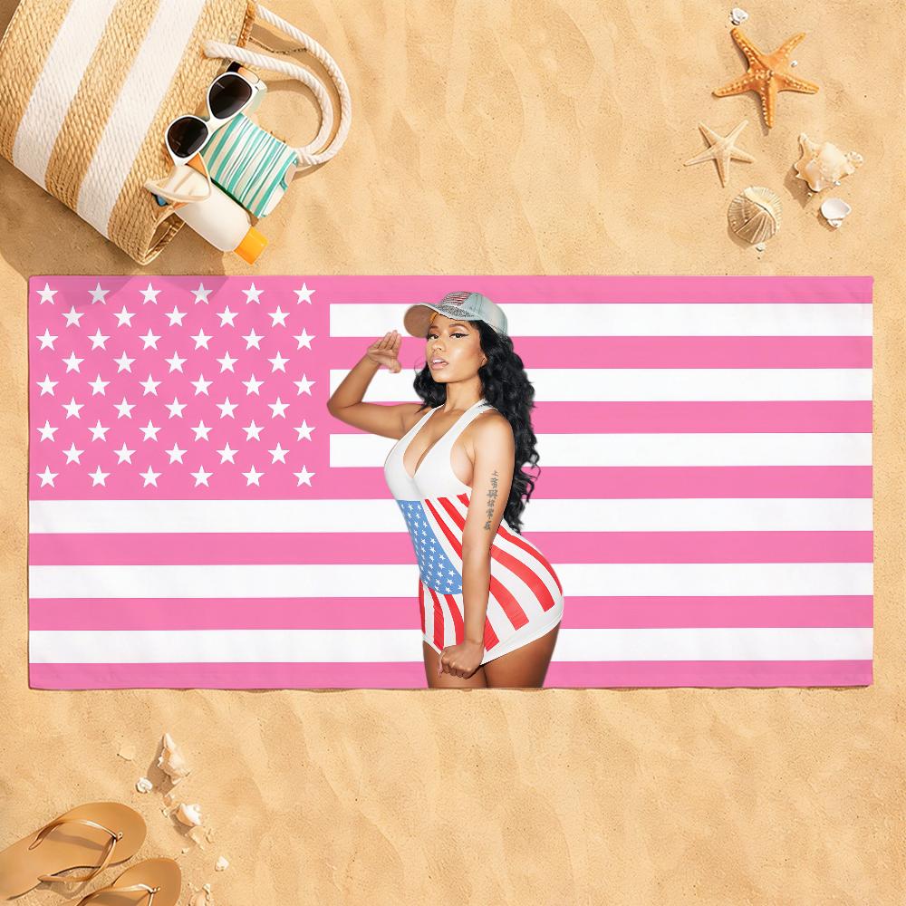 Rapperin Nicki Minaj Handtuch Schnelltrocknend Saugfähig Strandhandtuch für Sport, Fitness, Schwimmen und Outdoor-Aktivitäten