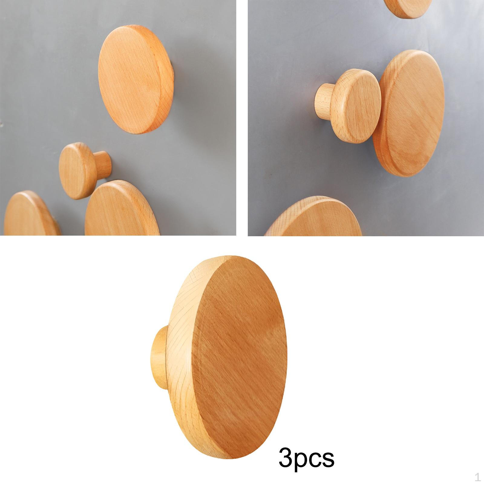 

3 шт. деревянные крючки для пальто настенный декоративный органайзер вешалка ремесленная вешалка для одежды дверная подвеска 7.5cm Dia