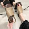 Women's Summer Sandals 2025 Luxury Artificial Leather Barefoot Shoes For Women Comfortable Moccasins Outdoor Low Heels Sandals