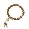 Green Sandalwood Fragrant Bracelet Waterdrop Beads Flower Pendant Women Wrist Ornament