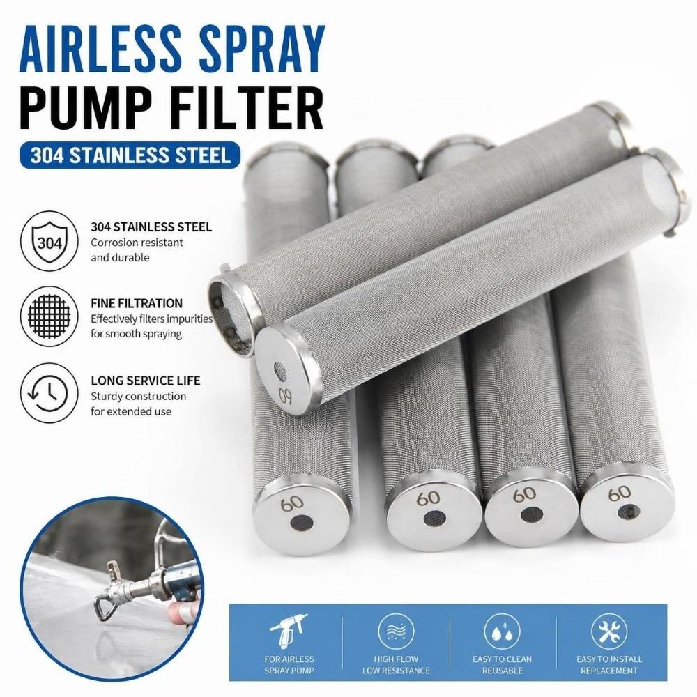 Dual-Layer Airless Spray Pump Filter 30/60/100/150/200 Mesh Paint Sprayer Filter