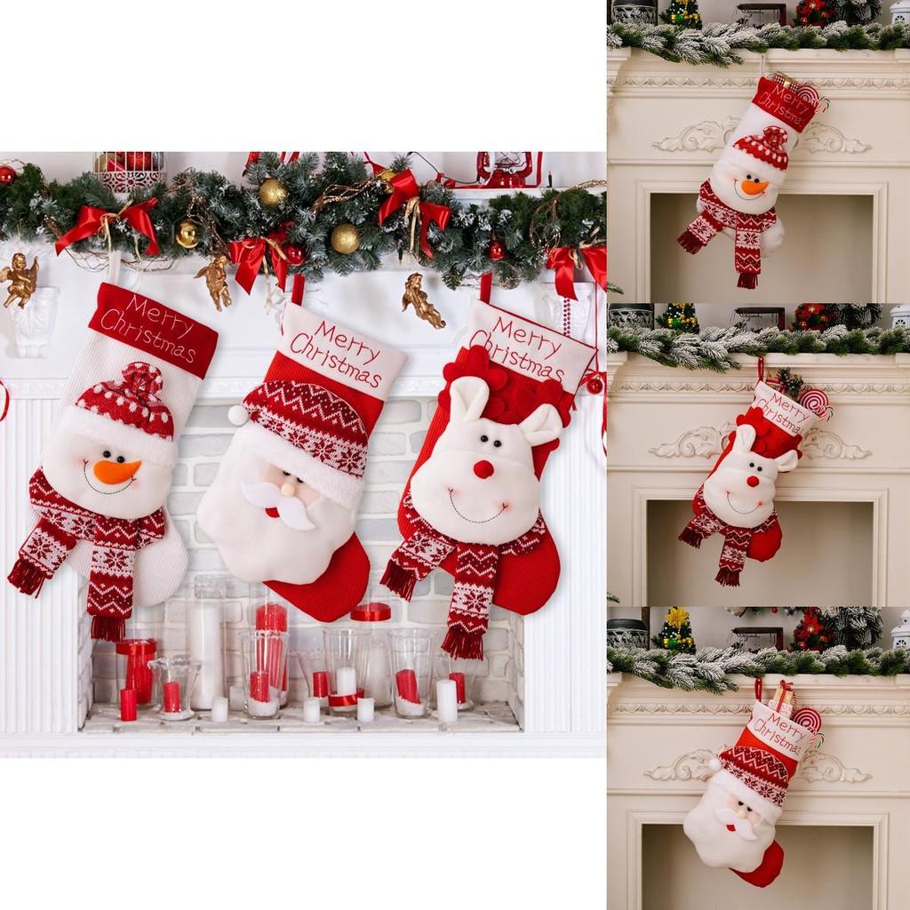 3d Cozy Holiday Christmas Stockings Featuring Santa Reindeer And Snowman Kids For