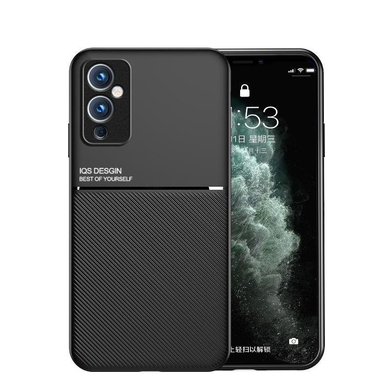 for oneplus 9rt 5g case leather texture car magnetic holder back cover for oneplus9rt one plus 9 rt 9r t plus9rt phone cases