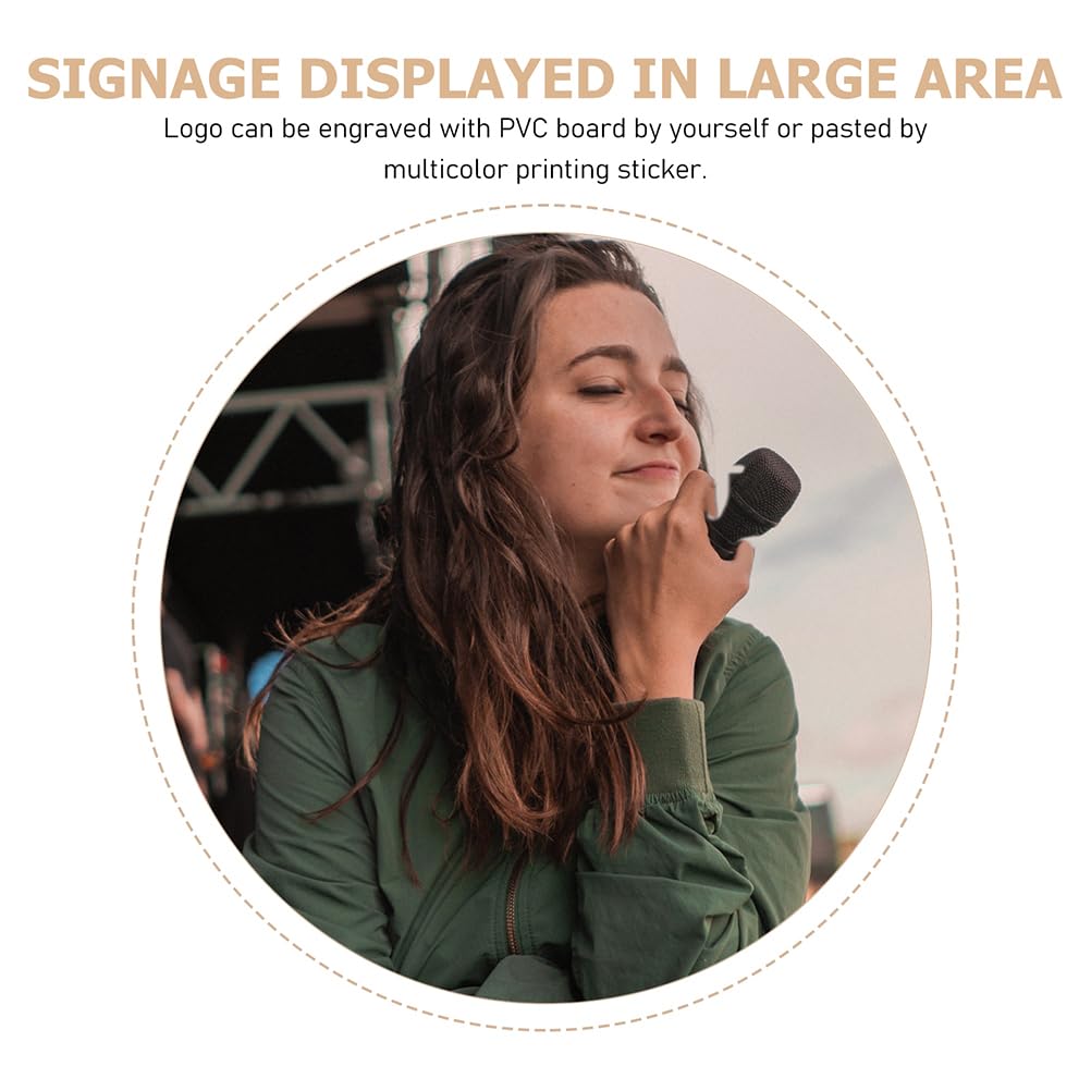 Lurrose Microphone Set of ABS Lightweight Microphone Flags for Interview Microphone Stand X X 2 Inches Logo, 4, Microphones, Accessories, Black,