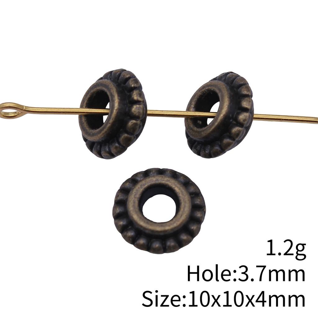 Small Hole Alloy Spacer Beads Multi Pattern Antique Metal Loose Beads For DIY Jewelry Bracelet Making For