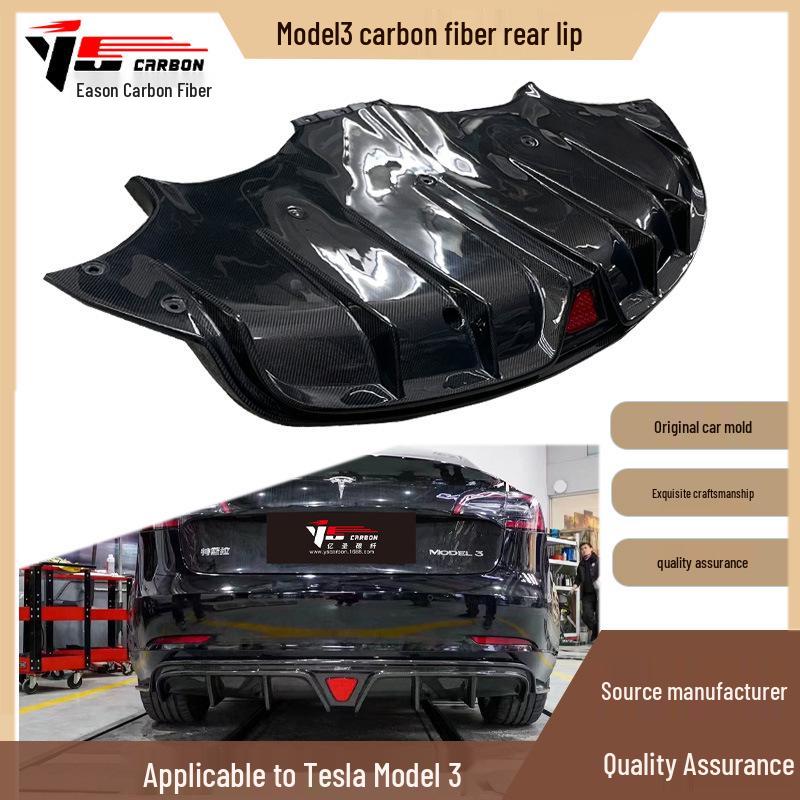 2019-IN Tesla Model 3 CMST Carbon Fiber Rear Spoiler Lip