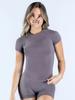 Damen Slimming Quick-dry Sport-T-Shirt: Rundhals, Feuchtigkeitsableitend, Outdoor-Fitness und Yoga-Top - DFYNE