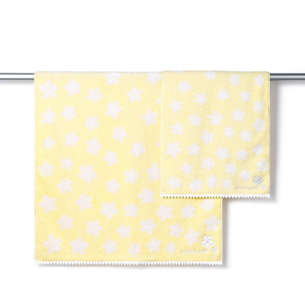 JILL STUART Colore Face Yellow Fluffy 34 x 80cm Towel, Flower, Cotton, 58-1892150, Approx.