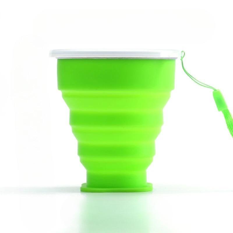 

Складная силиконовая чашка для улицы с крышкой: Портативный для кемпинга, пеших походов и путешествий 200ml оранжевый