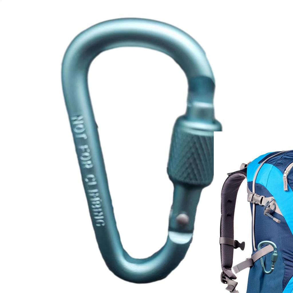 D-shape Carabiner Aluminium Alloy Sports Keychain  Multi Colors with Lock D-shape Carabiner Camping Hiking Hook Outdoor Tool