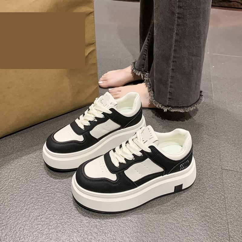 Thick-soled Little White Shoes Women's New Autumn Versatile Casual Shoes Muffin Sole Heightening Leather Board Shoes