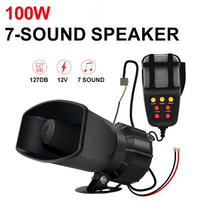12V 100W Loudspeaker Car Horn Square Mouth 7-Tone 127db Loudspeaker Car Seven-Tone Alarm Horn