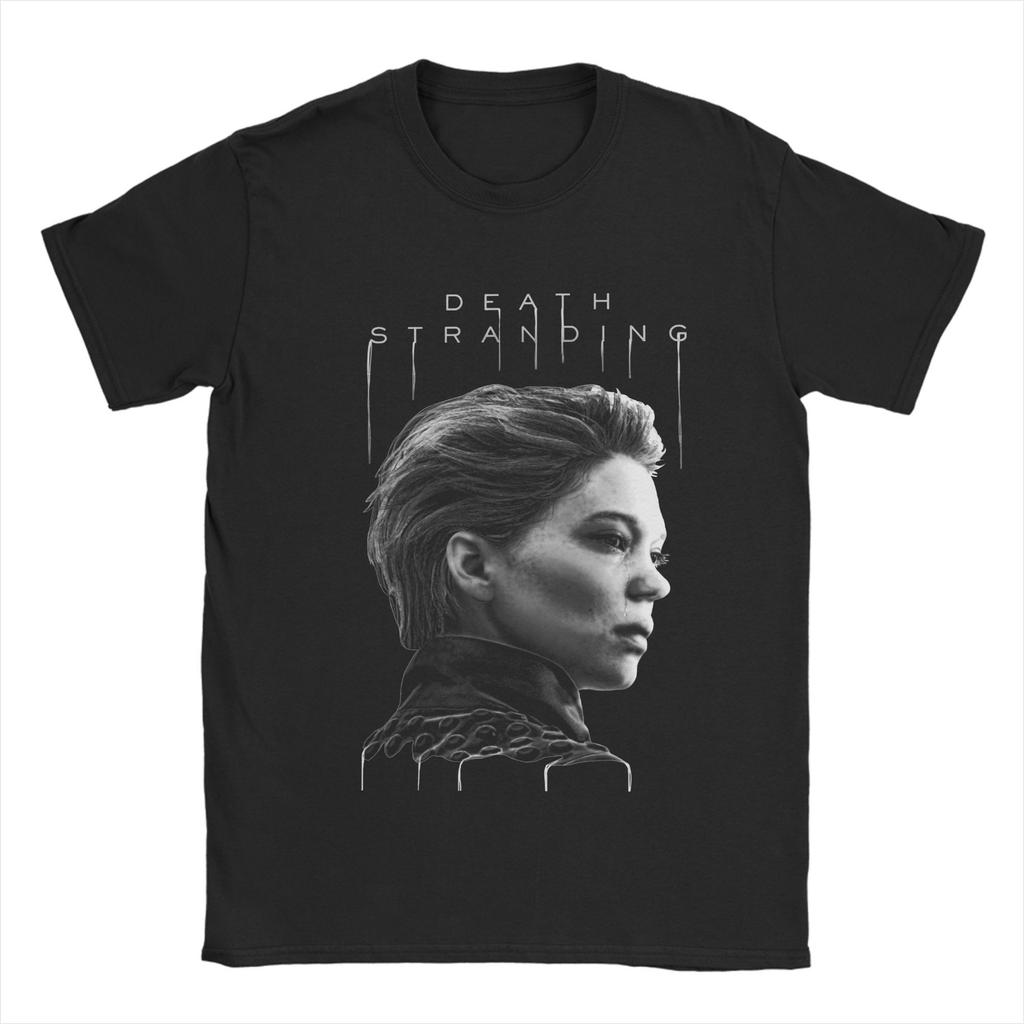 Death Stranding Gra Kojimy Koszulki Vintage Czysta Bawełna T-shirt Okrągły Dekolt Krótki Rękaw Koszulka Pomysł na Prezent Ubrania