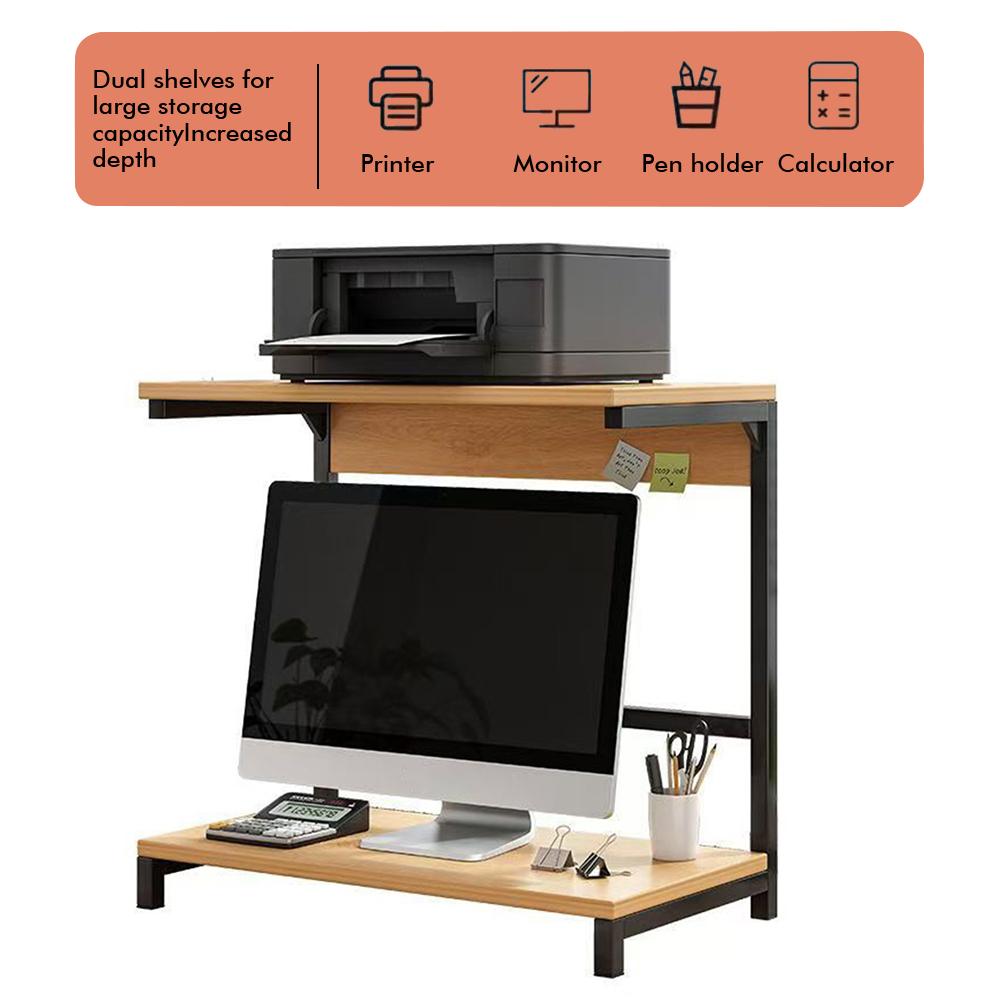 2-Tier Computer Monitor Riser Printer Stand Monitor Desktop Stand Desktop Storage Rack Office Desk Organizer