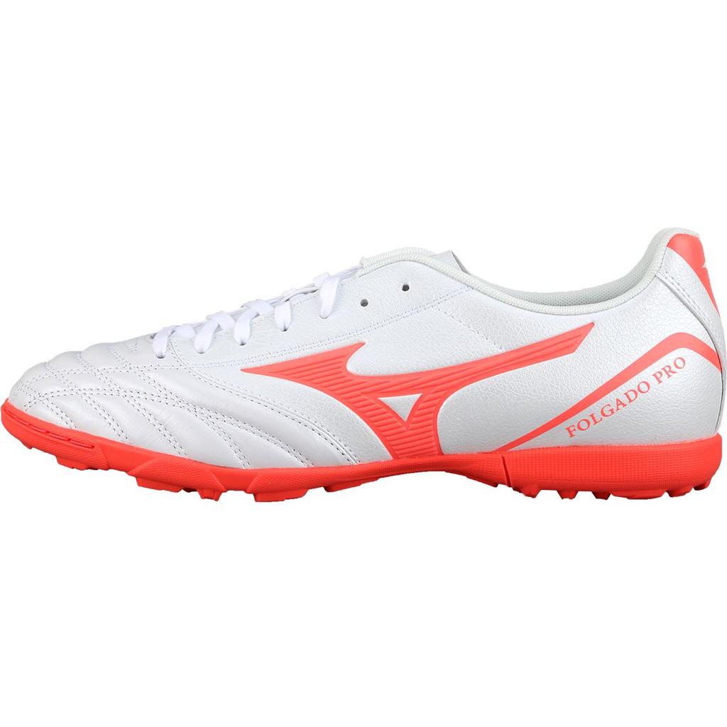 Mizuno Folgado Mid-Range AS TF (Rubber Studs) Non-Slip Soccer Shoes Men Soccer Shoes White Red P1GD239304