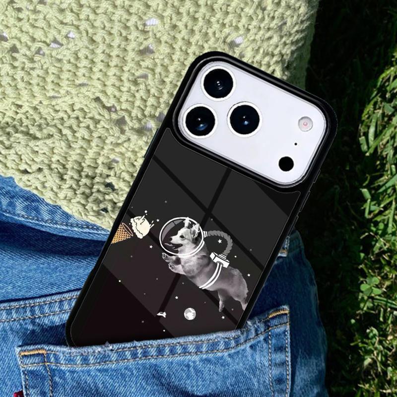 Skater Dog In Space Phone Case For iPhone 17 AIR 16 Pro Max 15 14 Pro 11 12 13 Shockproof Silicone Cover