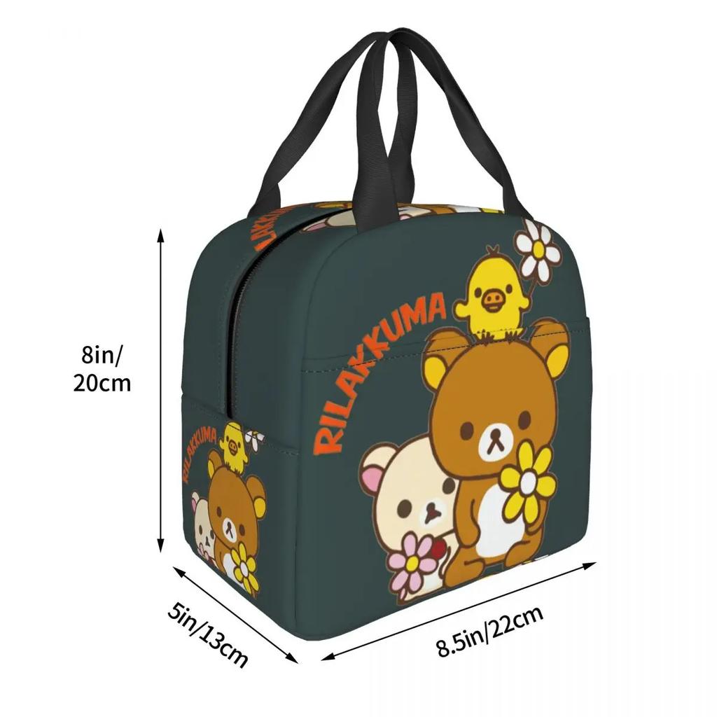 Custom Cute Rilakkuma Lunch Bag Women Warm Cooler Insulated Lunch Boxes for Student School