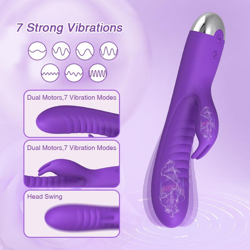 G Spot Rabbit Powerful Vibrator Sex Toys for Woman Clitoris Stimulator Double Penetration Vibrating Dildo Vagina Masturbation