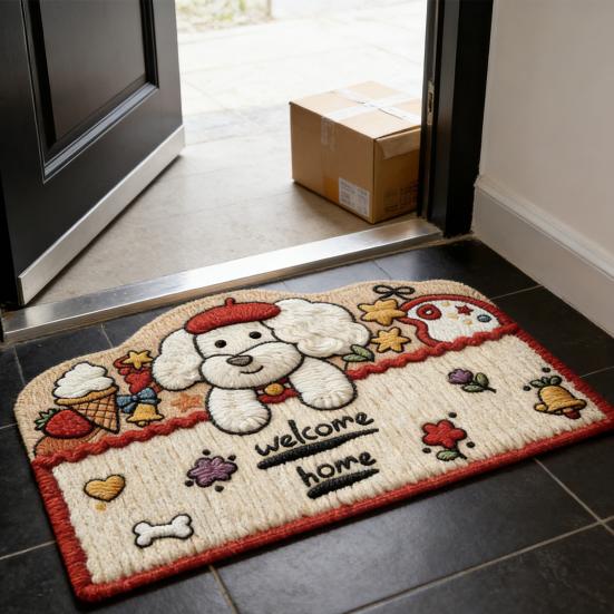 Cartoon Animal Welcome Doormat Cute Cat Dog Bear Entrance Rug Non-Slip Absorbent Floor Mat for Bathroom Bedroom Kitchen Doorway