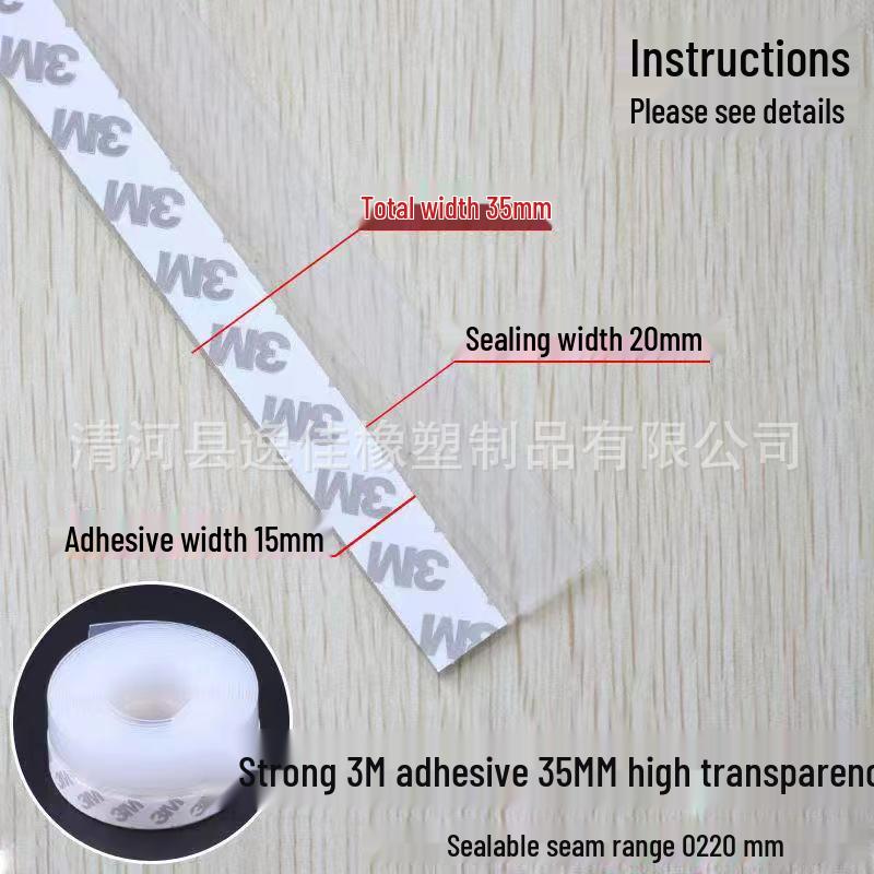 Silicone Self-Adhesive Door & Window Insulation Strip - Windproof, Soundproof, and Gap Sealing.