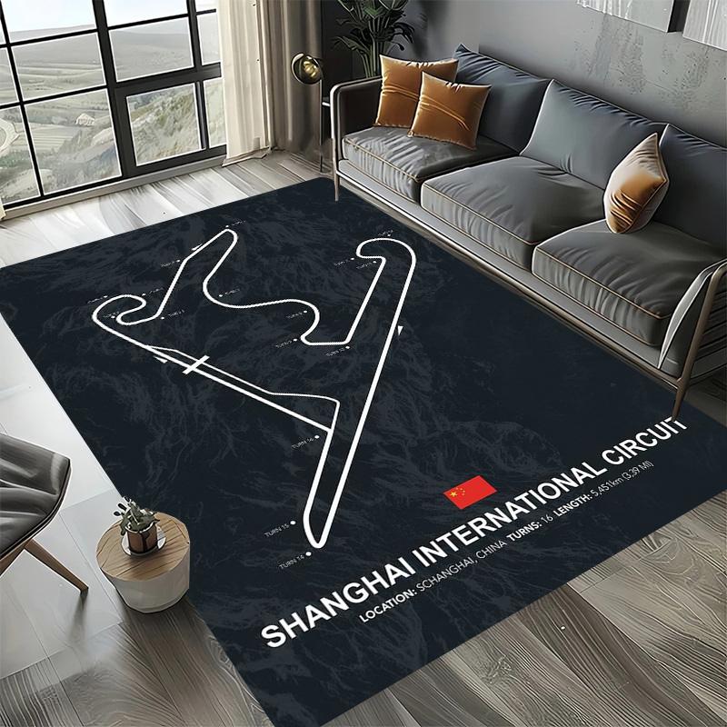 

Декоративний килимок на тему Формули-1, килим для любителів перегонів, килим для кімнати/дивана з принтом траси Імола/Монако F1, для всіх сезонів 40cm by 60cm