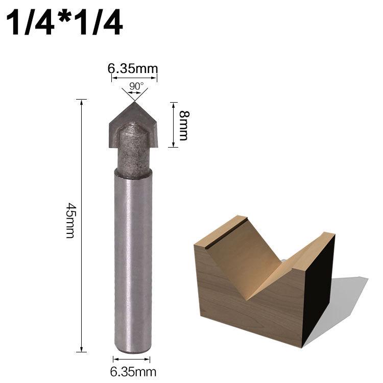 90° V-Shaped Router Bit: Woodworking Edge Trimmer for Aluminum-Plastic Panels