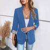 Women's Fashion Casual Button Suit Slim Fit Three-quarter Rolled Sleeve  Women