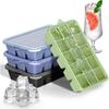 3PCS Cocktail Whiskey Ice Cubes Maker Molds Square 15 Grid Food Grade Silicone Ice Cube Trays for Freezer with Lid Barware Tools