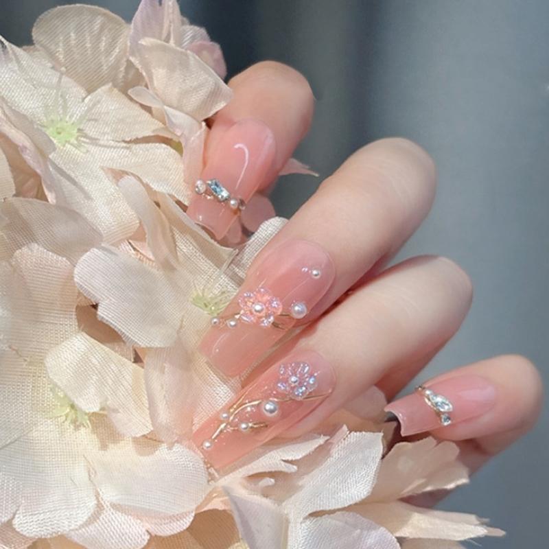 100Pcs/Pack Diy Nail Art Decor Icy Little Flower Nail Drills Five-Petal Flower Nail Art Jewelry Manicure Diamond Manicure Design