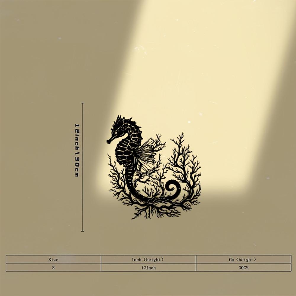 

1pc Large Metal Seahorse Wall Art, Beach House Decor, Christmas Gift for Coastal Enthusiasts, Weather Resistant Size/S 30cm/12inch