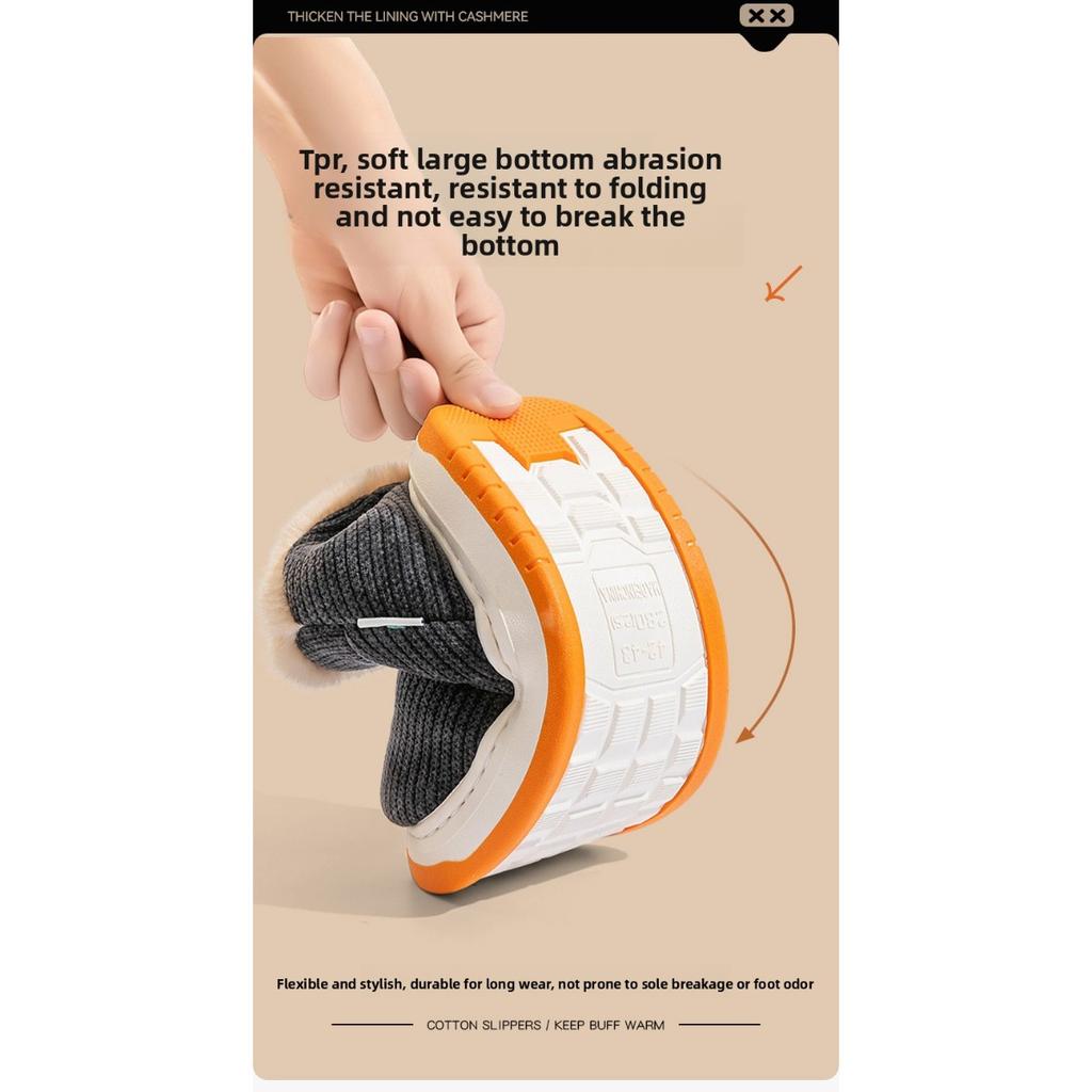 Бавовняні капці, Зимовий каблук-мішок, Товста підошва, Для дому, Предмети домашнього вжитку, Оксамитова ізоляція, Нековзке бавовняне взуття, Осінньо-зимовий одяг для вулиці