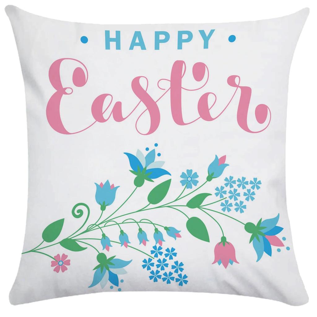 Home Decoration Easter Pillowcase Cute Rabbit Egg Print Pillowcase Living Room Sofa Cushion Cover Bedroom Room Decoration
