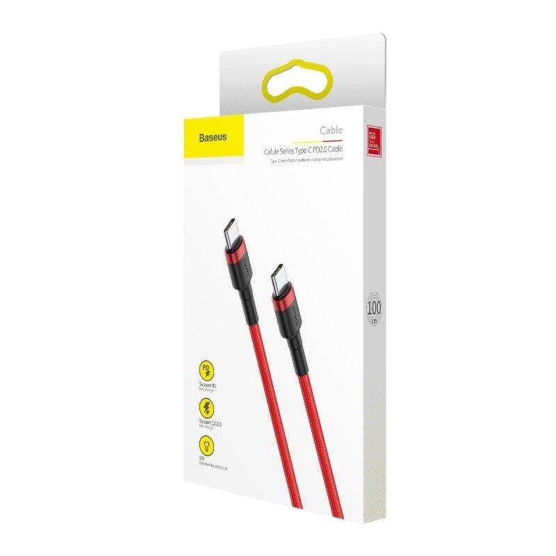 Kabel Usb-C Do Usb-C Pd Baseus Cafule Pd 2.0 Qc 3.0 60W 1M (Czerwony)