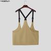 INCERUN Men Strap Sleeveless Patchwork Cargo Vest Waistcoats