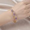 Enamel Flower Crystal Bangle Rhinestone Women's Hand Bracelet Vintage Cloisonne Bangle  Ladies