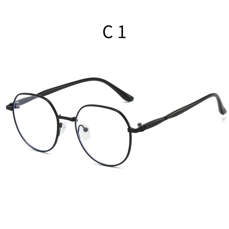 1PCS Anti Blue Light Metal Polygons Myopia Glasses Unisex Computer Eyewear for Women Men Myopic Optical Goggle
