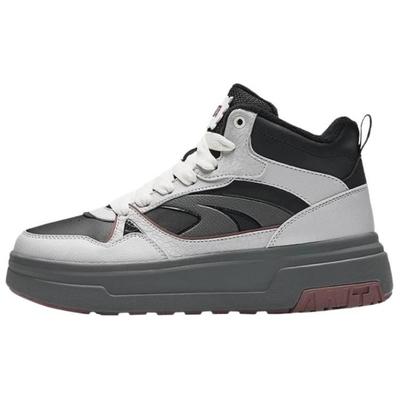 Muffin Fleece Comfortable Versatile Warm Non-Slip High-Top Skate Shoes Women Sneakers Black Gray 922448907-3