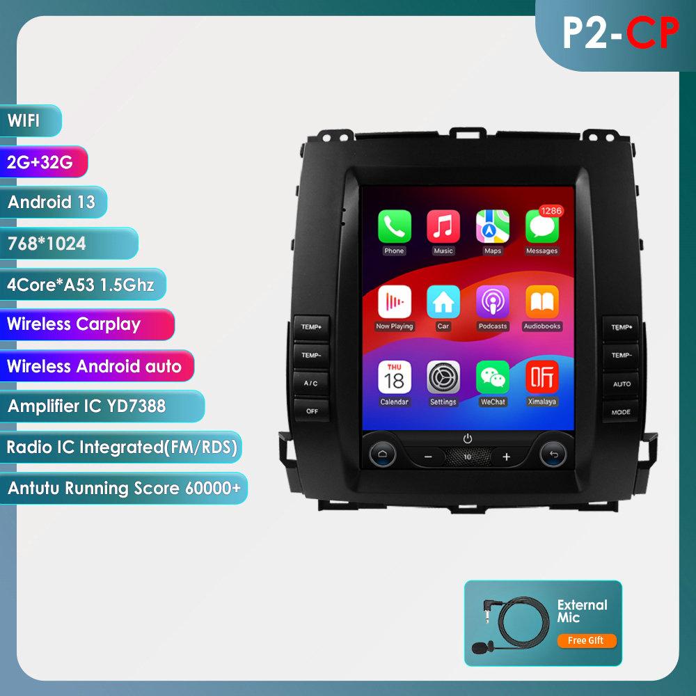 OSSURET Android-Autoradio für Toyota Land Cruiser Prado 120 2002–2009 Lexus GX470 Multimedia-Vertikalbildschirm Carplay Intelligenter Android Auto-Player